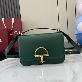 Gucci Siena small shoulder bag Green leather - 22.5x14x8cm