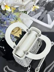 Dior Mini Lady Bag Latte Calfskin Embroidered with beads and strass - 17cm - 4