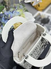 Dior Mini Lady Bag Latte Calfskin Embroidered with beads and strass - 17cm - 3