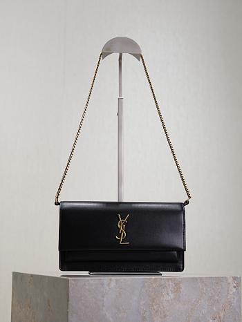 YSL SUNSET clutch in BOX saint laurent 810997 black - 22cm