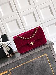 Chanel Flap Burgundy Velvet Bag 25cm - 1