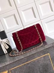 Chanel Flap Burgundy Velvet Bag 25cm - 6