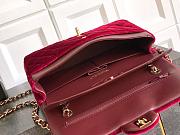 Chanel Flap Burgundy Velvet Bag 25cm - 5