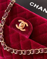 Chanel Flap Burgundy Velvet Bag 25cm - 3