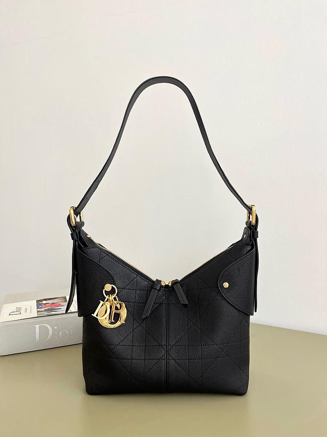 Dior Small Voyage Bag Black Flat Macrocannage Grained Calfskin - 22cm - 1