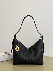 Dior Medium Voyage Bag Black Flat Macrocannage Crinkled Calfskin - 28cm - 1