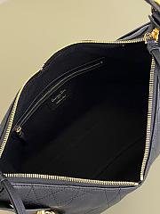 Dior Medium Voyage Bag Black Flat Macrocannage Crinkled Calfskin - 28cm - 6