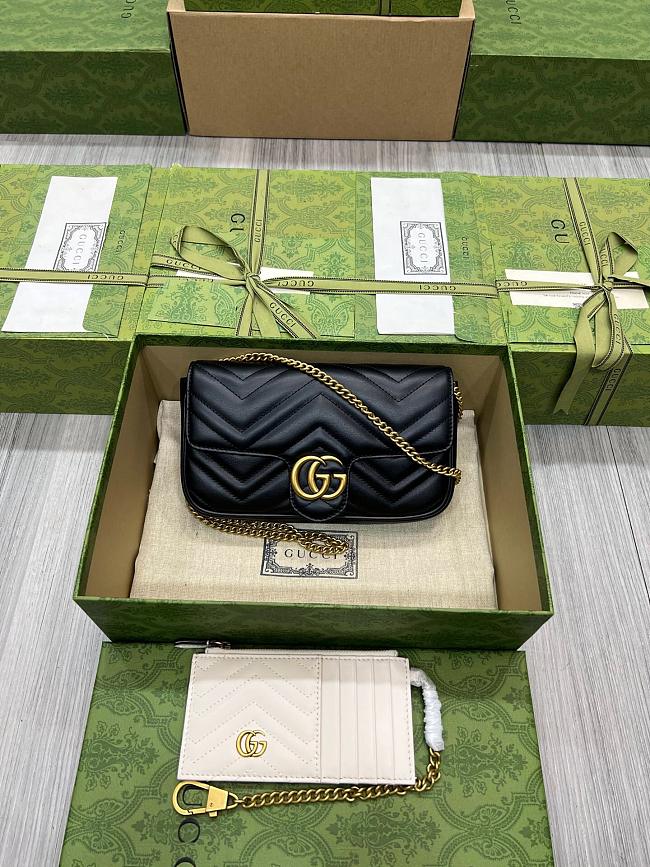 Gucci GG Marmont Matelasse Bag Black White - 21x12x5cm - 1