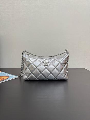 Chanel Hobo Handbag AS5528 Silver - 26cm