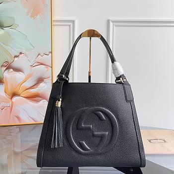 Gucci Large Soho Tote Bag Women leather Shoulder Bag Black