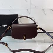 YSL VOLTAIRE IN Box SAINT LAURENT In Raisin - 24x15x5cm - 1