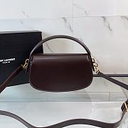YSL VOLTAIRE IN Box SAINT LAURENT In Raisin - 24x15x5cm - 3