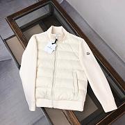 Moncler Padded Wool Zip-Up Cardigan In White - 1