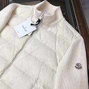 Moncler Padded Wool Zip-Up Cardigan In White - 3