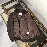 Moncler Padded Wool Zip-Up Cardigan In Brown - 4