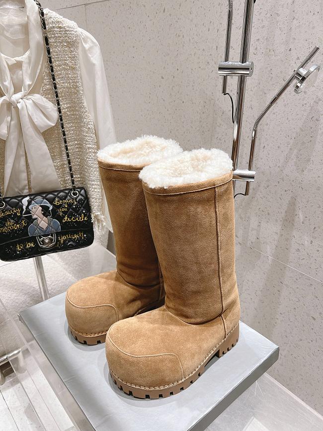 Balenciaga Women's Alaska Fur High Boot In Brown - 1