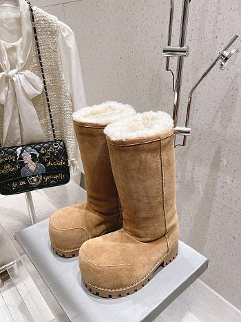 Balenciaga Women's Alaska Fur High Boot In Brown