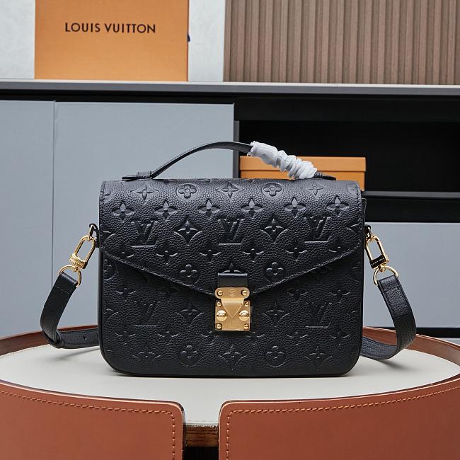 Louis Vuitton M41487 Cowskin Pochette Metis Bag with Black - 25x19x7cm - 1