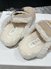 Prada Suede and Shearling Mules in Apricot - 5