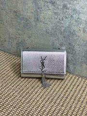 YSL Kate Chain Shoulder Bag in Silver 20cm - 1