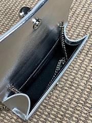 YSL Kate Chain Shoulder Bag in Silver 20cm - 6