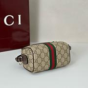 Gucci Ophidia Mini Boston Bag In Beige And Ebony Supreme Brown - 16x10x9cm - 5