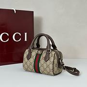 Gucci Ophidia Mini Boston Bag In Beige And Ebony Supreme Brown - 16x10x9cm - 6