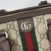 Gucci Ophidia Mini Boston Bag In Beige And Ebony Supreme Brown - 16x10x9cm - 3