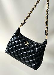 Chanel Hobo Bag Shiny Lambskin & Gold Tone Metal Black - 24x26x9.5cm - 2