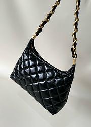 Chanel Hobo Bag Shiny Lambskin & Gold Tone Metal Black - 24x26x9.5cm - 5
