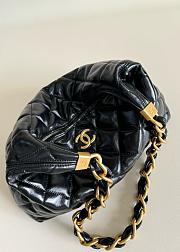 Chanel Hobo Bag Shiny Lambskin & Gold Tone Metal Black - 24x26x9.5cm - 6