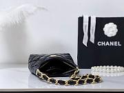 Chanel Small Hobo Bag Shiny Lambskin & Gold Tone Metal Black - 22.5x19.5x8.5cm - 5