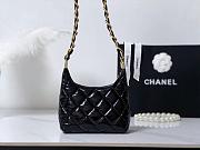 Chanel Small Hobo Bag Shiny Lambskin & Gold Tone Metal Black - 22.5x19.5x8.5cm - 4