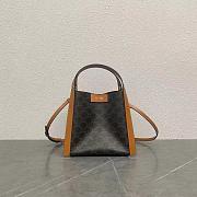 Celine Small Cubo Bag In Triomphe Canvas And Natural Calfskin - 21x18.5x17cm - 1