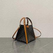 Celine Small Cubo Bag In Triomphe Canvas And Natural Calfskin - 21x18.5x17cm - 4