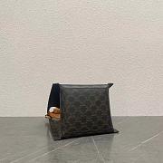 Celine Small Cubo Bag In Triomphe Canvas And Natural Calfskin - 21x18.5x17cm - 3