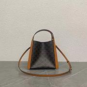 Celine Small Cubo Bag In Triomphe Canvas And Natural Calfskin - 21x18.5x17cm - 2