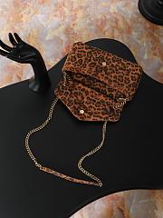 YSL Brown Calypso Small Padded Leopard-Print Faille Shoulder Bag-26*14*7CM - 6