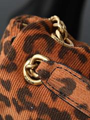 YSL Brown Calypso Small Padded Leopard-Print Faille Shoulder Bag-26*14*7CM - 3