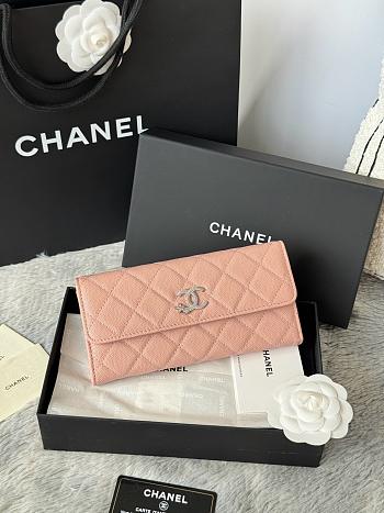 Chanel 25B Star Diamond Wallet Pink - 19x10.5x3cm