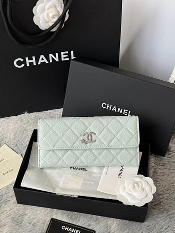 Chanel 25B Star Diamond Wallet Lake blue - 19x10.5x3cm