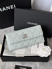 Chanel 25B Star Diamond Wallet Lake blue - 19x10.5x3cm - 6