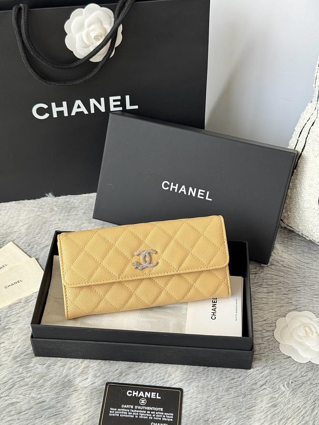 Chanel 25B Star Diamond Wallet Light yellow - 19x10.5x3cm - 1