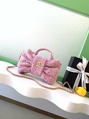 Chanel 25K Small Tweed Bow Bag in Pink - 26x18x5cm - 1