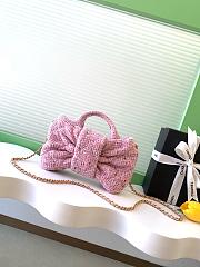 Chanel 25K Small Tweed Bow Bag in Pink - 26x18x5cm - 4