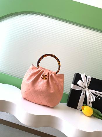 Chanel 26C Pink Mini Hobo Bag - 24x18x12cm