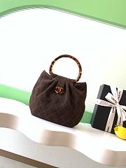 Chanel 26C Dark Brown Suede Mini Hobo Bag - 24x18x12cm - 1
