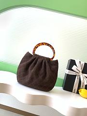 Chanel 26C Dark Brown Suede Mini Hobo Bag - 24x18x12cm - 2