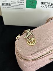 Chanel Mini Vanity Case with Chain in light pink quilted caviar leather 11cm - 3