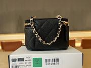 Chanel Mini Vanity Case with Chain in black quilted caviar leather 11cm - 4